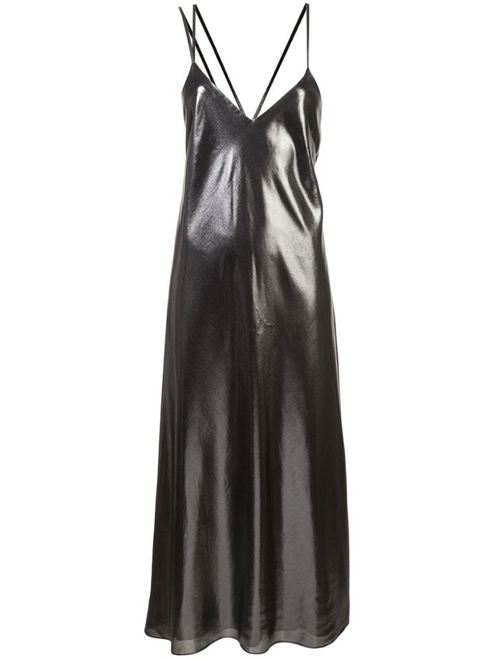 Michelle Mason Crisscross Dress - Metallic