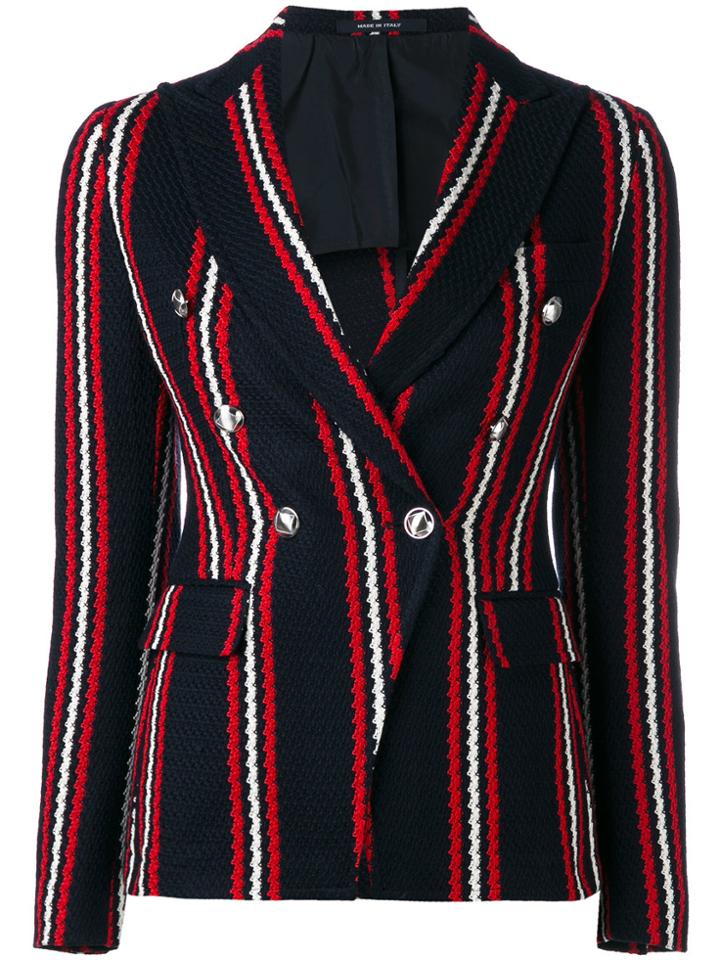 Tagliatore Stripe Print Blazer - Blue