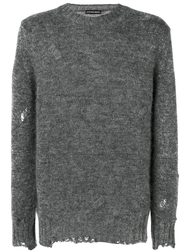 Alexander Mcqueen Distressed Jumper - Grey