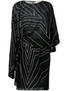 Saint Laurent Star Print Asymmetric Mini Dress - Black
