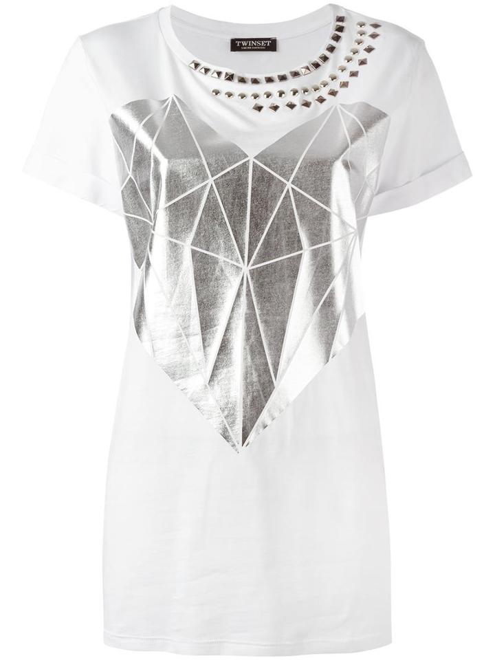 Twin-set 'heart' T-shirt, Women's, Size: Large, White, Cotton