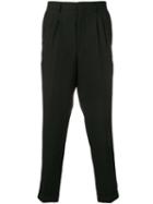 Ami Paris Pleated Carrot Fit Trousers - Black