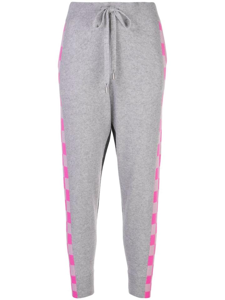 Zoe Jordan Check Stripe Track Trousers - Grey
