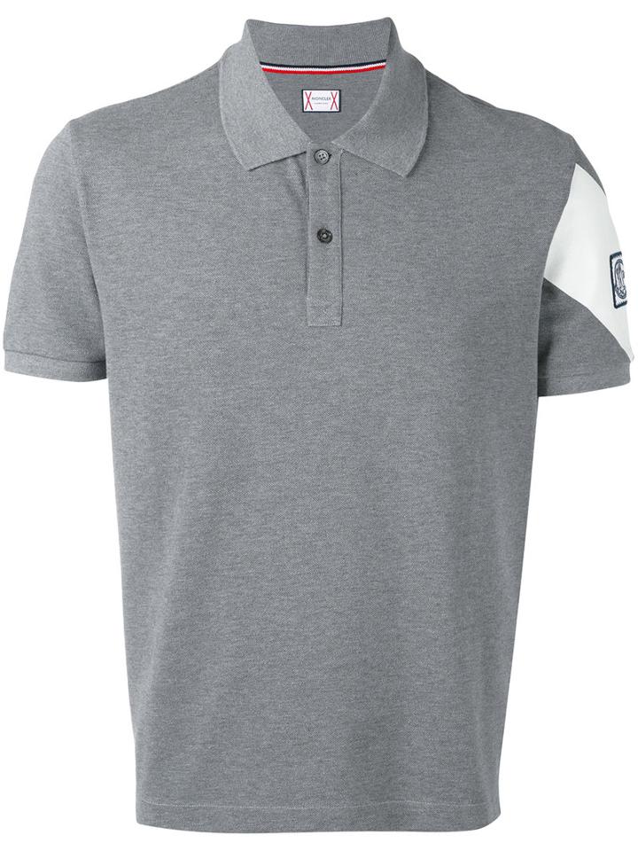 Moncler Gamme Bleu - Logo Patch Polo Shirt - Men - Cotton - L, Grey, Cotton