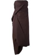 Rick Owens Padded Asymmetric Dress, Women's, Size: 44, Brown, Polyamide/cotton/silk