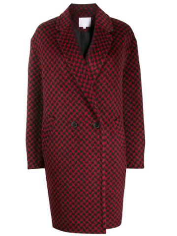 Lala Berlin Houndstooth Patterned Coat - Red