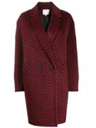 Lala Berlin Houndstooth Patterned Coat - Red