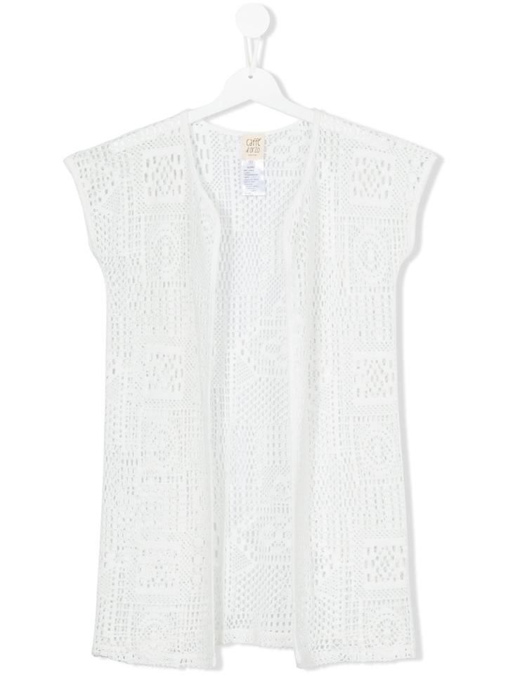 Caffe' D'orzo - Lace-embroidered Waistcoat - Kids - Cotton/polyamide - 14 Yrs, Girl's, White