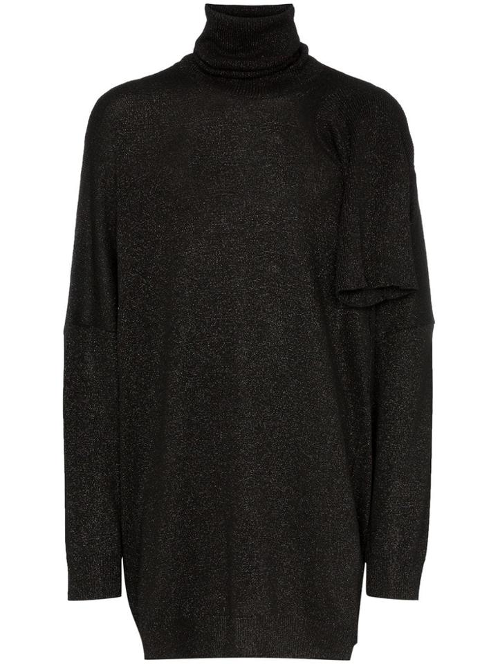 Raf Simons Hole Detail Knitted Roll Neck Jumper - Black