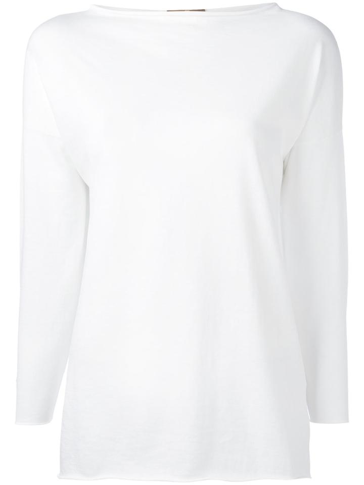 Cruciani - Boat Neck Knit - Women - Cotton - 44, White, Cotton