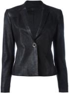 Drome Leather Blazer, Women's, Size: Large, Black, Lamb Skin/viscose/polyester