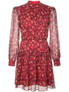 Saloni Floral Print Mini Dress - Red