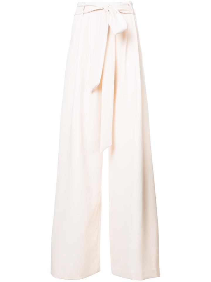 Milly Tie Waist Palazzo Pants - Nude & Neutrals