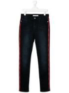 Calvin Klein Kids Teen Striped Denim Jeans - Blue