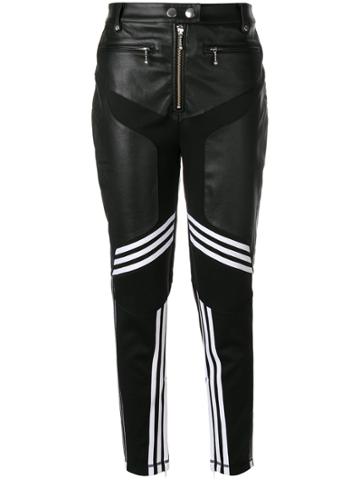Adidas Originals By Alexander Wang Panelled Leather Biker Trousers -