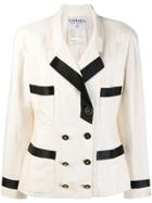 Chanel Vintage 1980's Silk Double-breasted Jacket - Neutrals