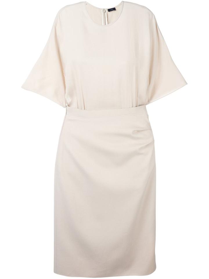 Joseph Layered Waist Dress, Women's, Size: 38, Nude/neutrals, Polyurethane/viscose/wool