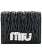 Miu Miu Quilted Logo Bi-fold Wallet - Black