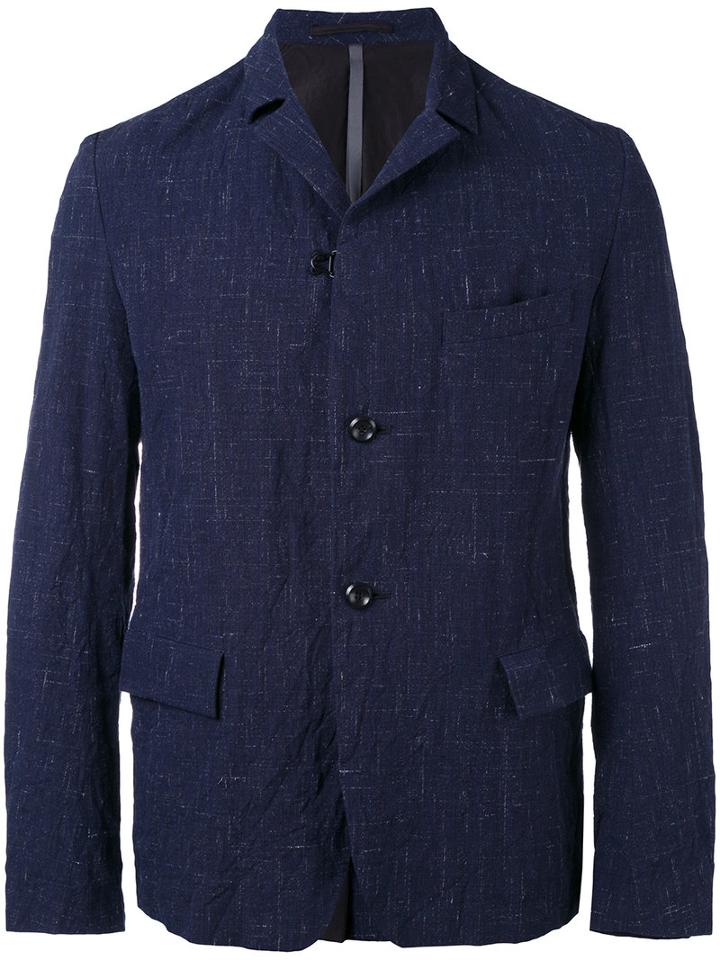 Attachment - Textured Blazer - Men - Cotton/hemp/linen/flax/wool - Xl, Blue, Cotton/hemp/linen/flax/wool