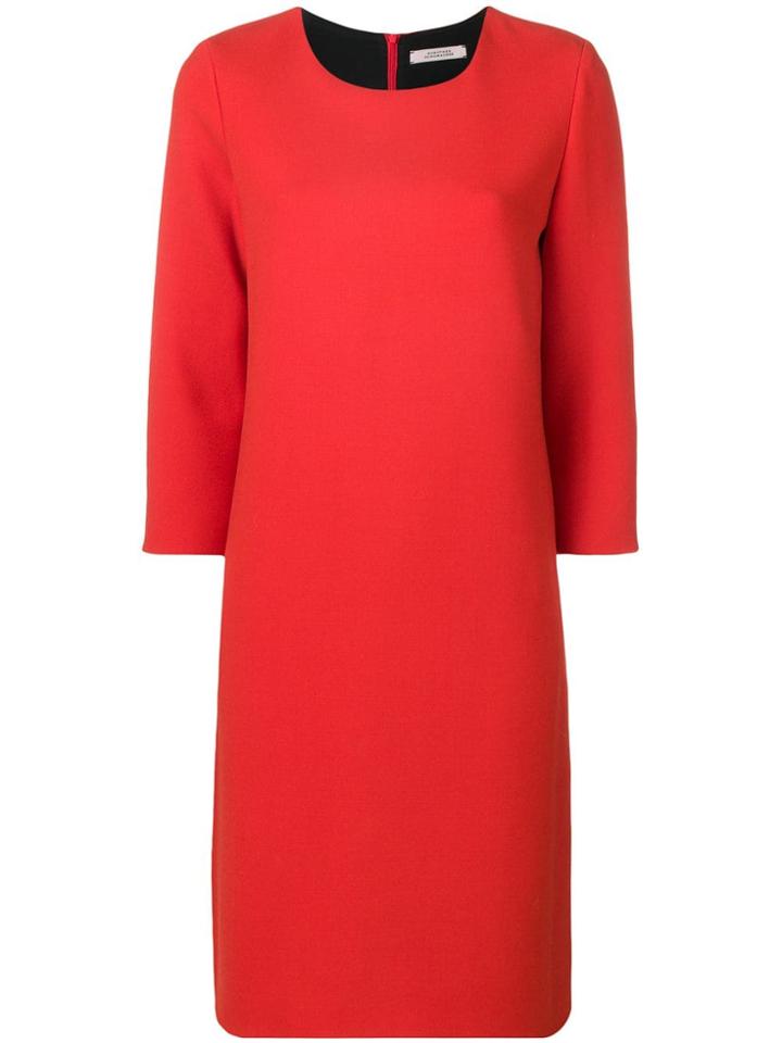 Dorothee Schumacher 3/4 Sleeve Shift Dress - Red
