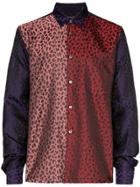 Comme Des Garçons Homme Plus Paneled Leopard Print Shirt - Purple
