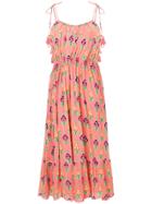 Antik Batik Floral-print Tie-detail Maxi Dress - Pink & Purple