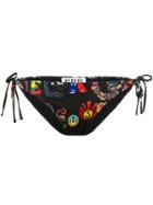 Versus Patchwork Print Bikini Bottoms - Black