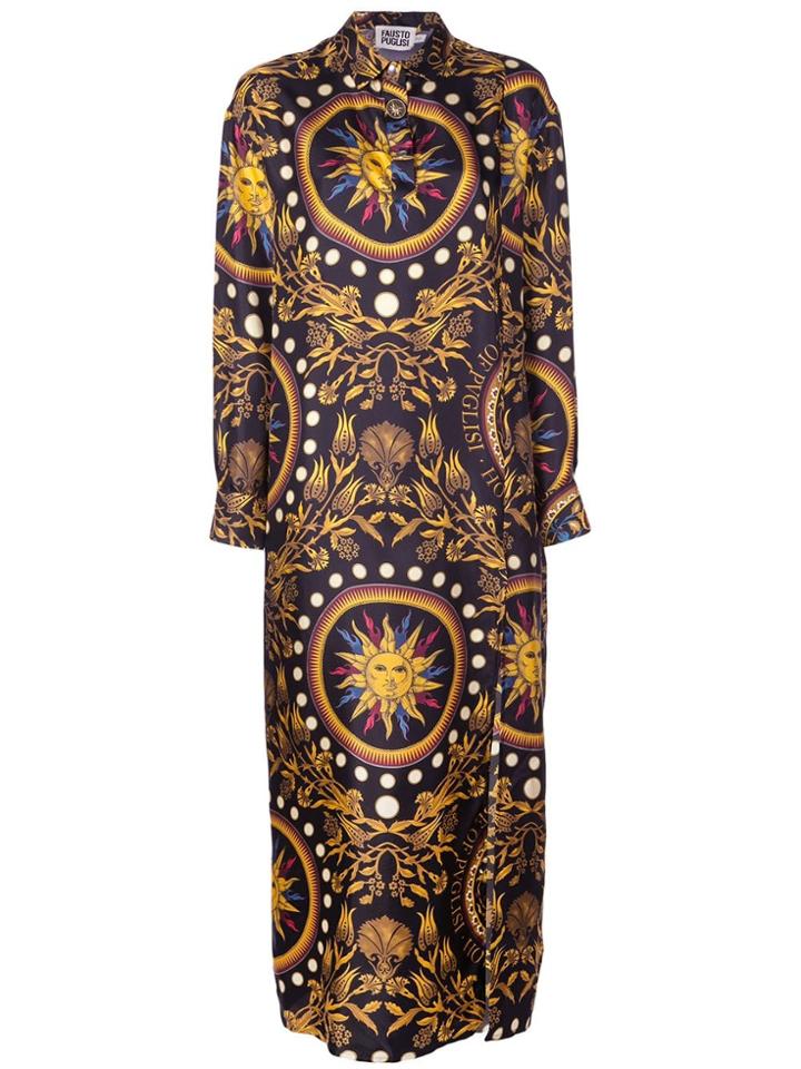 Fausto Puglisi Solar Symbol Silk Dress - Black