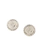 Chanel Vintage Mademoiselle Round Earrings - Silver