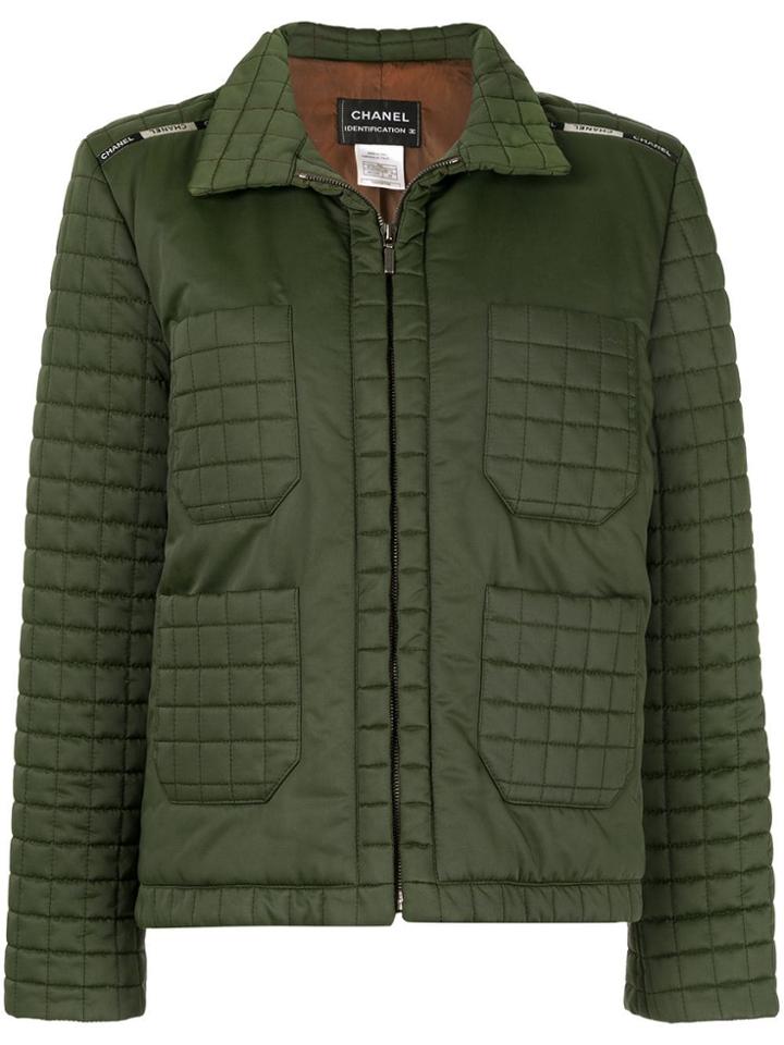 Chanel Vintage Quilted Zip-up Jacket - Green