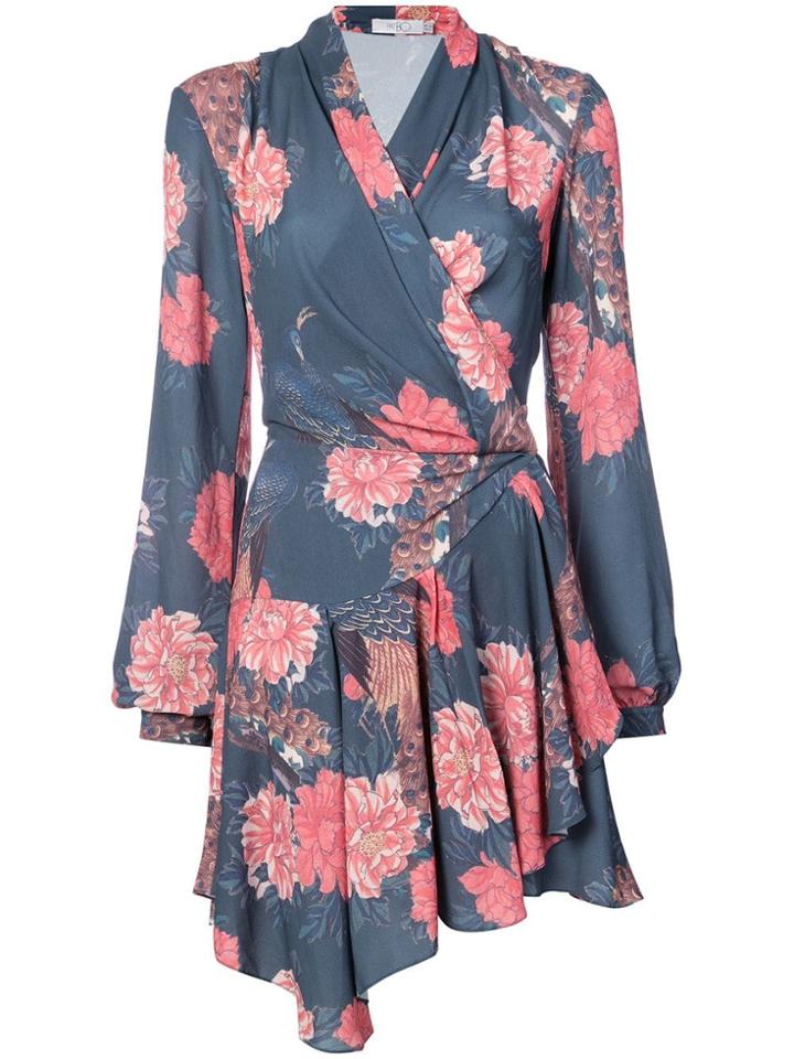 Patbo Peacock Fiesta Wrap Dress - Blue
