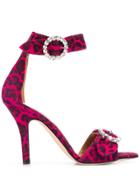 Paris Texas Leopard Print Sandals - Pink