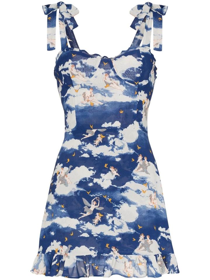 Reformation Christine Cloud Print Mini Dress - Multicoloured