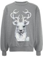 Juun.j Deer Print Sweatshirt - Grey