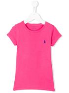 Ralph Lauren Kids Logo Embroidered T-shirt, Girl's, Size: 6 Yrs, Pink/purple