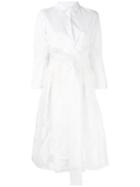 Sara Roka - Floral Lace Shirt Dress - Women - Cotton/polyamide/spandex/elastane - 46, White, Cotton/polyamide/spandex/elastane