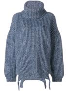 Balenciaga Oversized Turtleneck Sweater - Blue