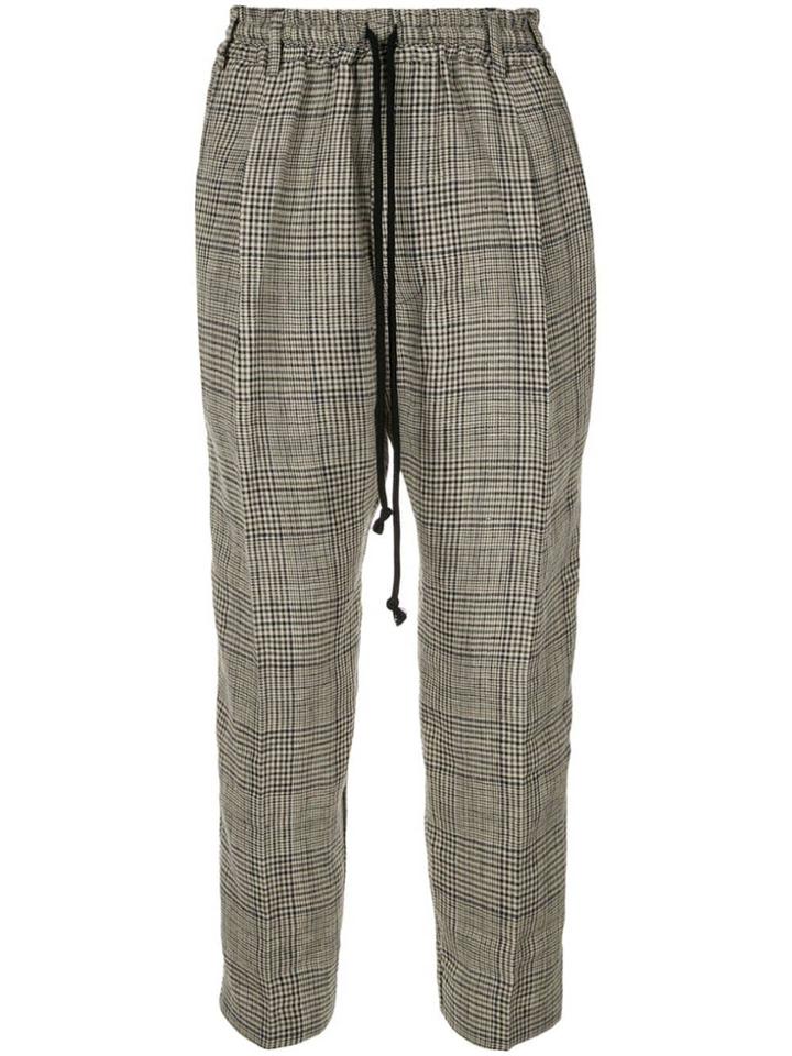 Song For The Mute Cropped Check Trousers - Multicolour
