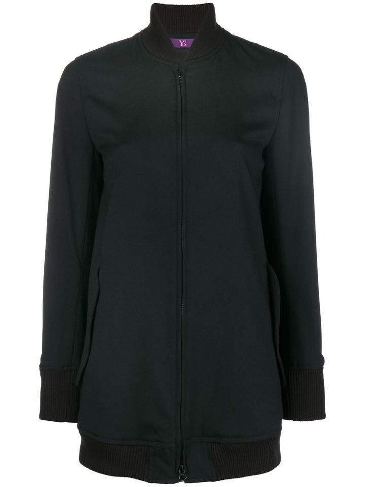 Y's Shawl Collar Zipped Sweatshirt - Black