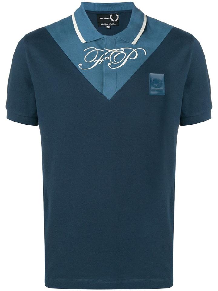 Raf Simons X Fred Perry V-insert T-shirt - Blue