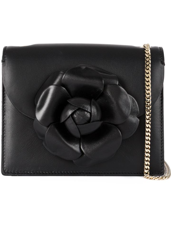 Oscar De La Renta Flower Embellished Shoulder Strap - Black