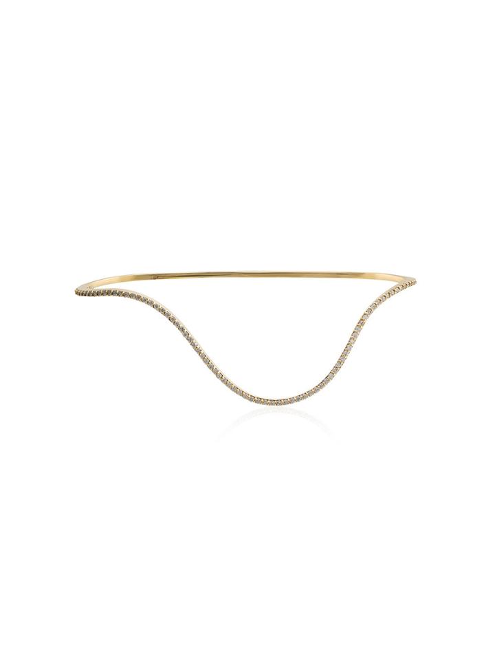Paige Novick Pavé Diamond Curved Cuff - Metallic