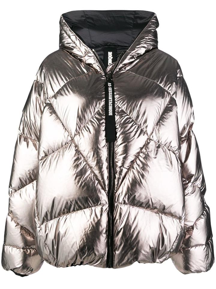 As65 Zipped Puffer Jacket - Metallic