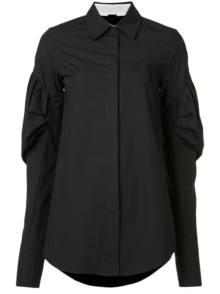 Vera Wang Puff Sleeve Shirt, Women's, Size: 10, Black, Cotton