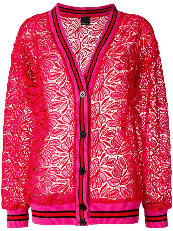 Pinko Floral Lace Jacket - Pink & Purple