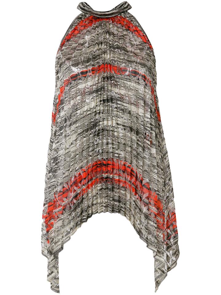 Missoni Pleated Colour-block Blouse - Grey