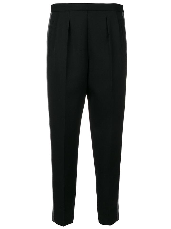 Maison Margiela Cropped Side Stripe Trousers - Black