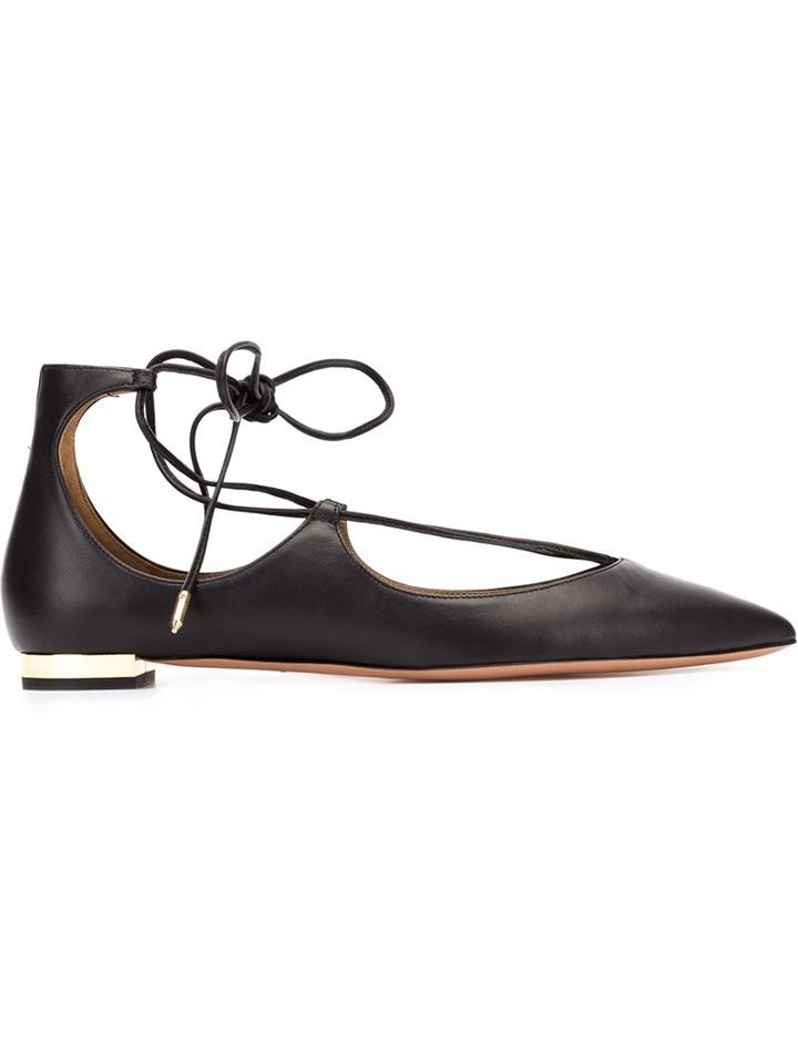 Aquazzura Lace Up Ballerinas