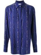 Scanlan Theodore Printed Man Shirt, Women's, Size: 8, Blue, Viscose