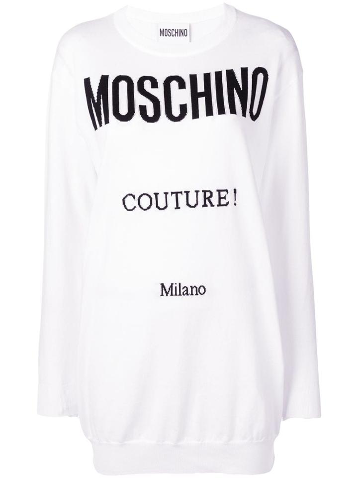 Moschino Logo Print Dress - White